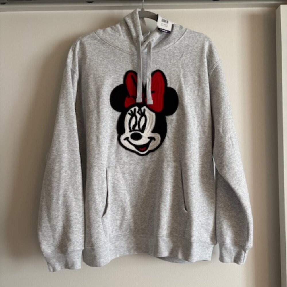 Disney Minnie Mouse Character Long Sleeve Fleece Lined Hoodie NWT